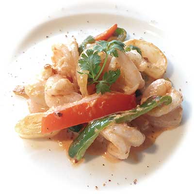 Camarones con mayonesa chipotle